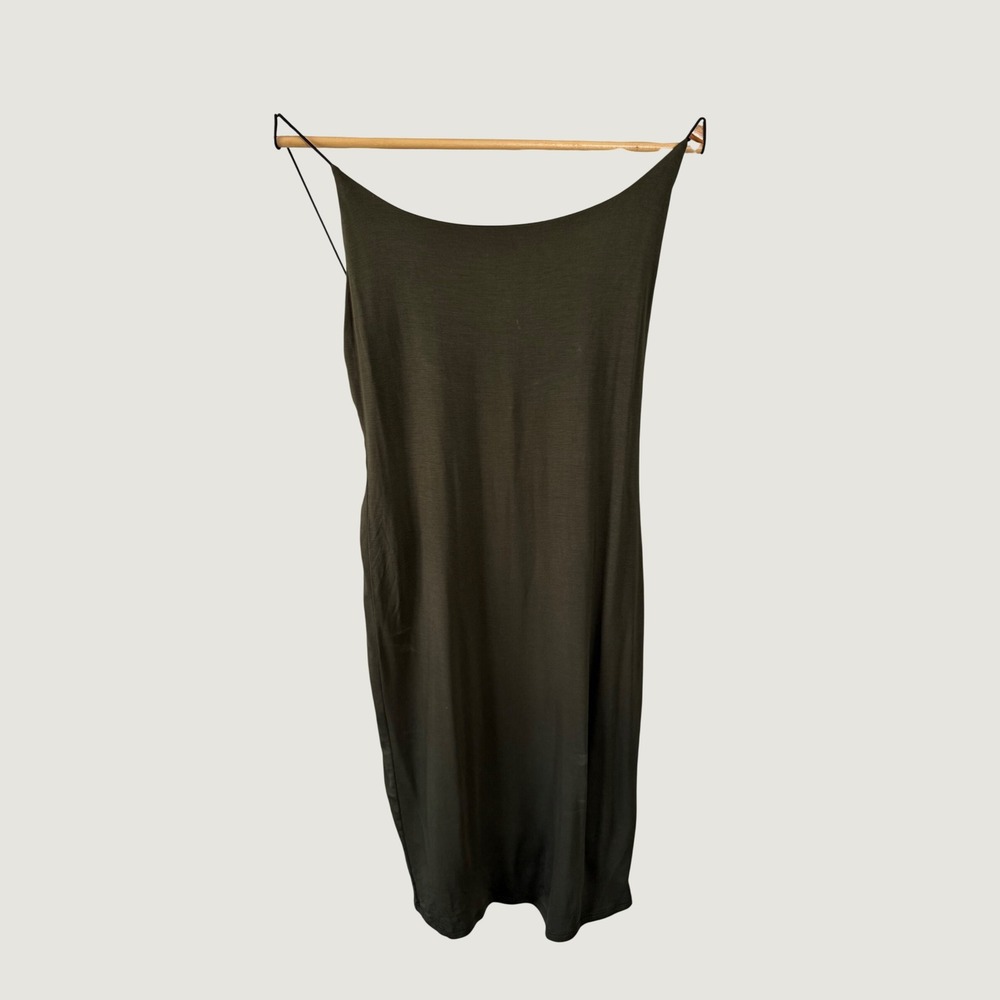 Fashion Nova Give Me A Chance Dress Olive Green Low Back Mini Bodycon Large